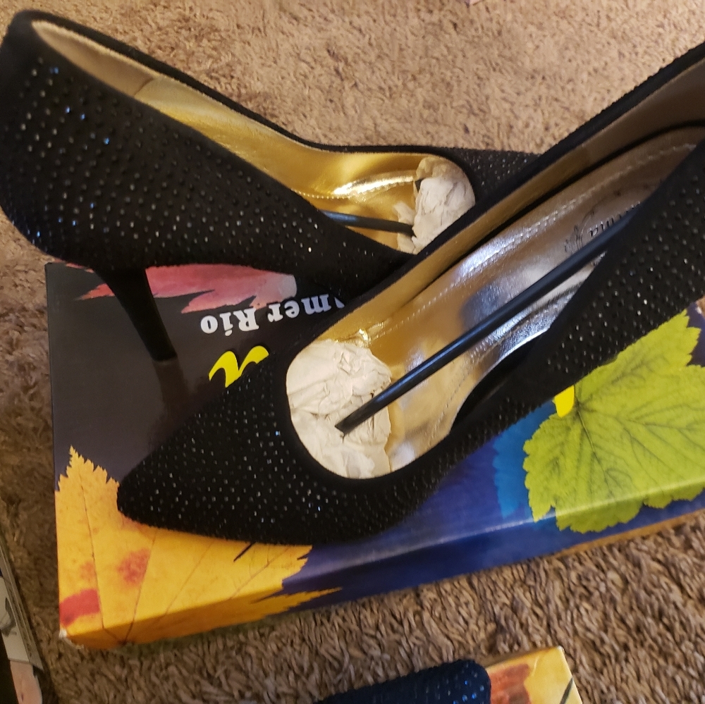 Beautiful black rhinestone shoes